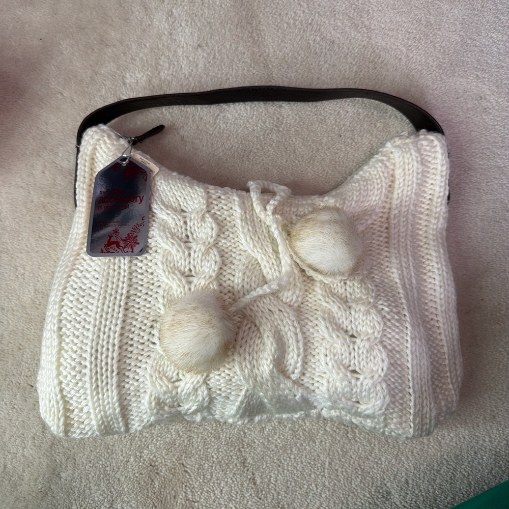 Bath & Body Works Cream Knit Shoulder Bag